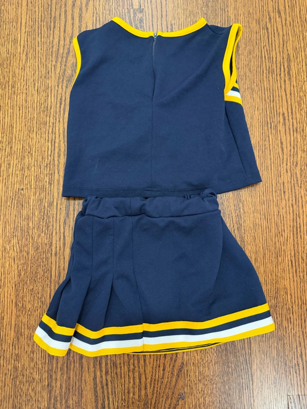 Girls Navy and Yellow Cheer Skirt Set - University M Style